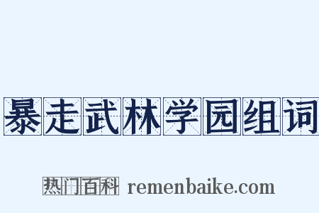暴走武林学园组词是什么意思的图片